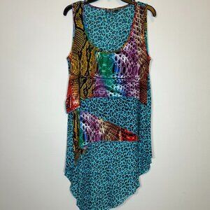 multi-print colorful cover-up or top